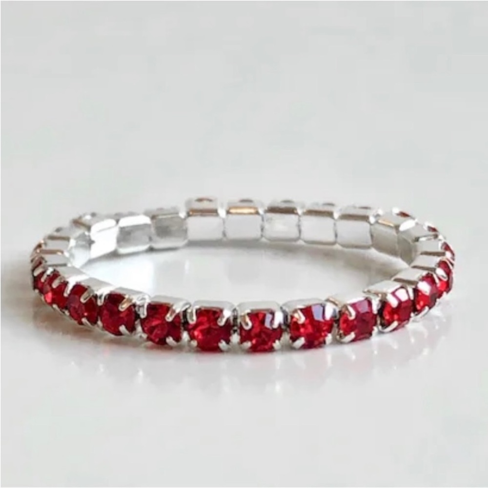 Red Crystal Stretchy Toe Ring NEW